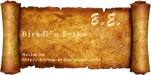 Birkás Erika névjegykártya