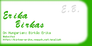 erika birkas business card