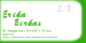 erika birkas business card